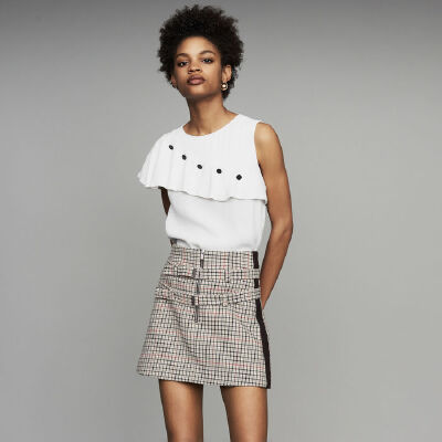 Top sans manches avec volants : Nouvelle Collection couleur PECHE