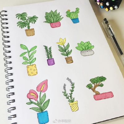 简笔画收藏~手账素材哦 