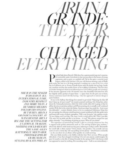 Ariana Grande 登上英国版杂志Vogue 