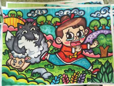 儿童画 成语故事 亡羊补牢 掩耳盗铃 三个小和尚 曹冲称象 司马光砸缸 动物聚会 指鹿为马
