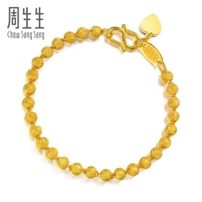 周生生黄金足金珠黄金手链女款14448B计价