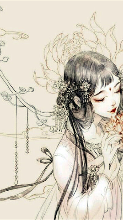人世悲欢一梦，如何做得双成。
.# 古典古韵 # 插画手绘 # 水彩 # 古画 # 素描# 花朵# 涂鸦王国 # 梦幻唯美 # 古风素材#