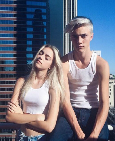 欧美 壁纸 头像 情侣 男 女 lucky blue &daisy 幸运蓝