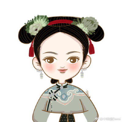 最近迷上的电视剧，一口气追了几十集(๑• . •๑)
边看边画了一组延禧攻略卡通头像~