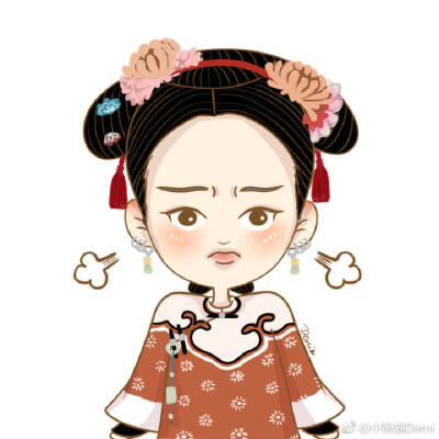 最近迷上的电视剧，一口气追了几十集(๑• . •๑)
边看边画了一组延禧攻略卡通头像~
