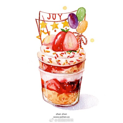 水彩 甜品 食物