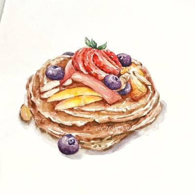 【小美食】水彩 手绘 绘画 插画 甜品 小清新