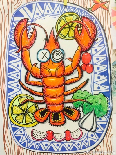 创意儿童画，装饰画，手工粘贴画，动漫人物，动漫画，彩铅画