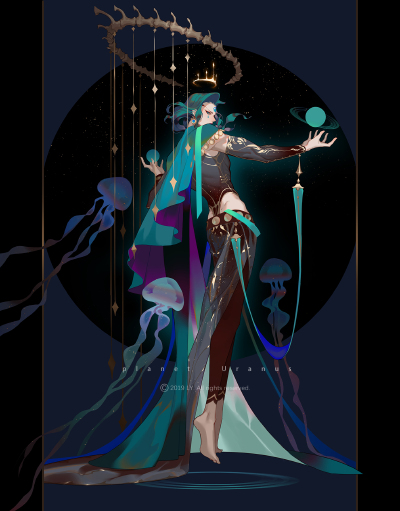 星球拟人 八大行星 天王星 绘师：LY（p id=7457536） 本作品id=76804407