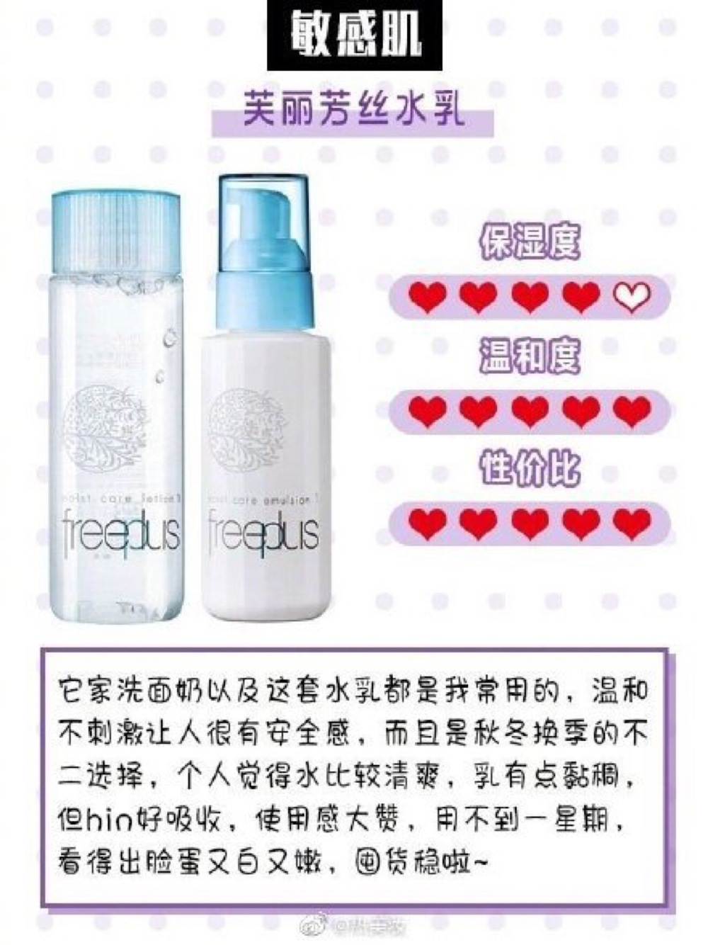 各种肤质秋冬水乳推荐