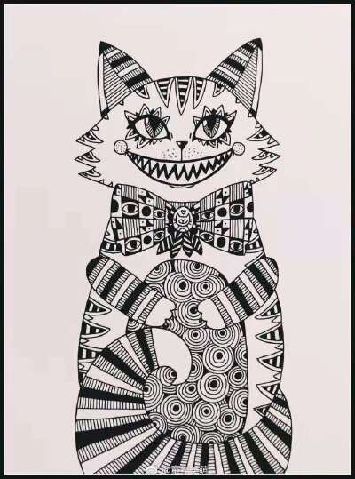 线描装饰画 儿童画