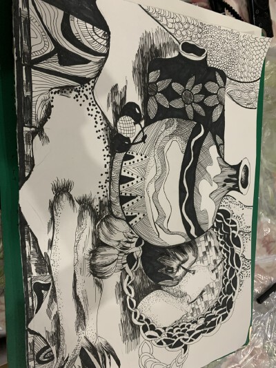 线描装饰画 儿童画