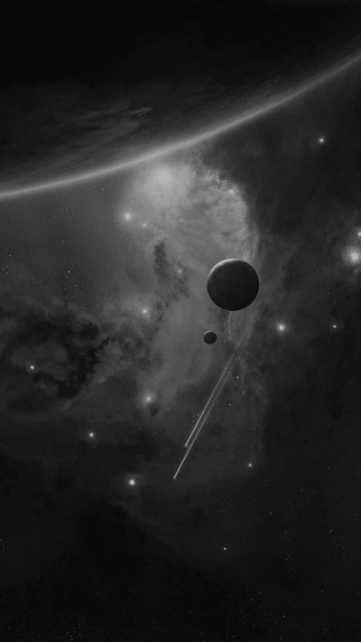 手机壁纸｜黑色系｜星球｜银河系
