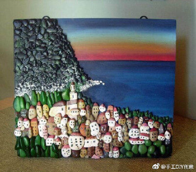 超好看的鹅卵石彩绘石头画
