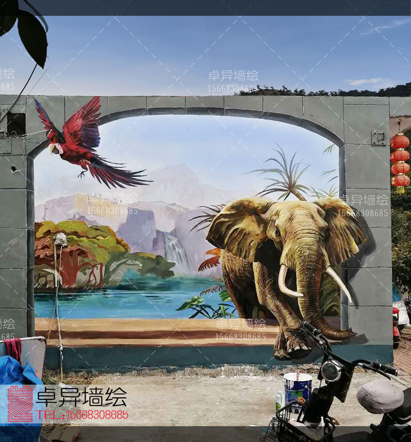 美丽乡村文化墙手绘3D画，乡村民俗墙绘，乡愁乡村记忆墙绘。以山村为核心，靓化村庄目标，打造“一村一主题”，“一巷一风景”的乡村文化风景墙绘；通过“乡忆、乡情、乡景”的墙画设计理念，以点带面，形成系列，突出主题墙画特色；

