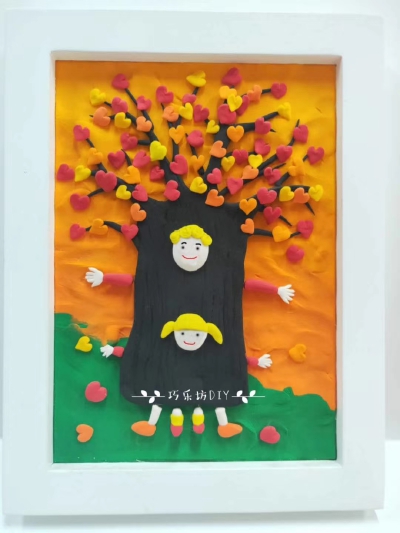 父亲节粘土画
